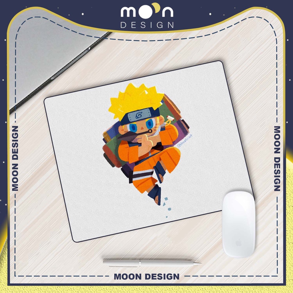 Miếng Lót Chuột Gaming in hình Naruto Chibi Pad Decor bàn làm việc size Tròn 25/35/21x26/25x31