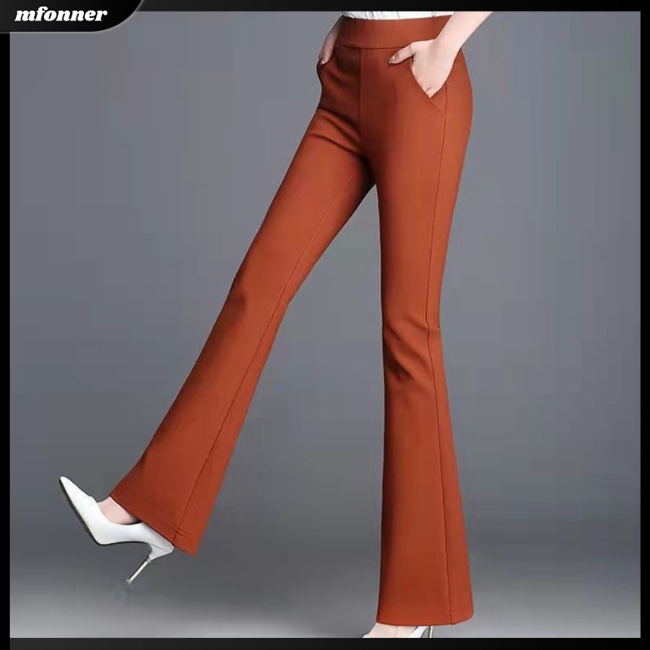 Quần Dài Lưng Cao Màu Sắc Đơn Giản Thời Trang Cho Nữ