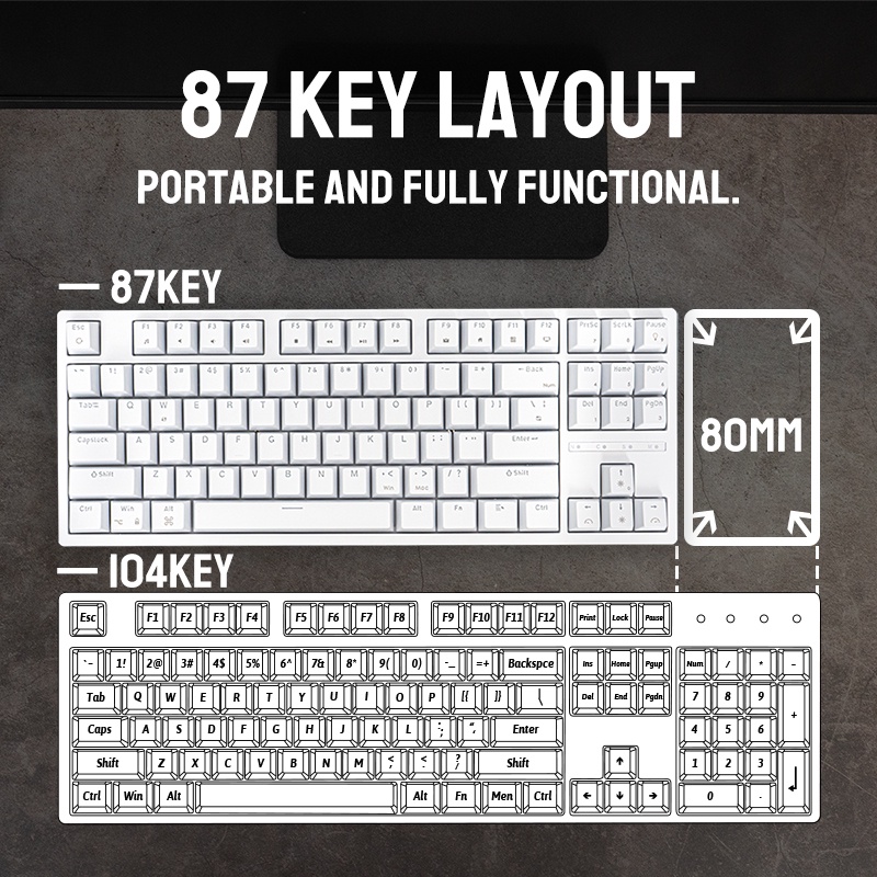 Bàn Phím Cơ R87 87 Phím Có Dây Chuyên Dùng