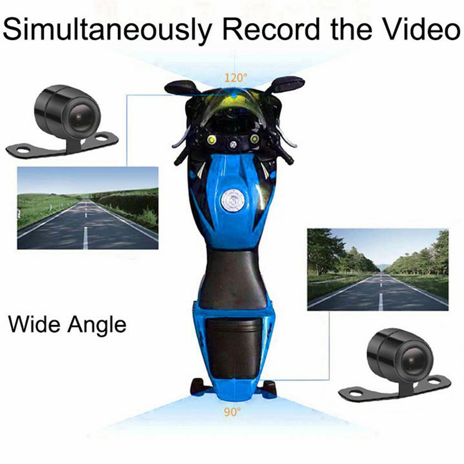 Máy ảnh DVR DVR DVR 720p phía trước phía sau ống kính kép