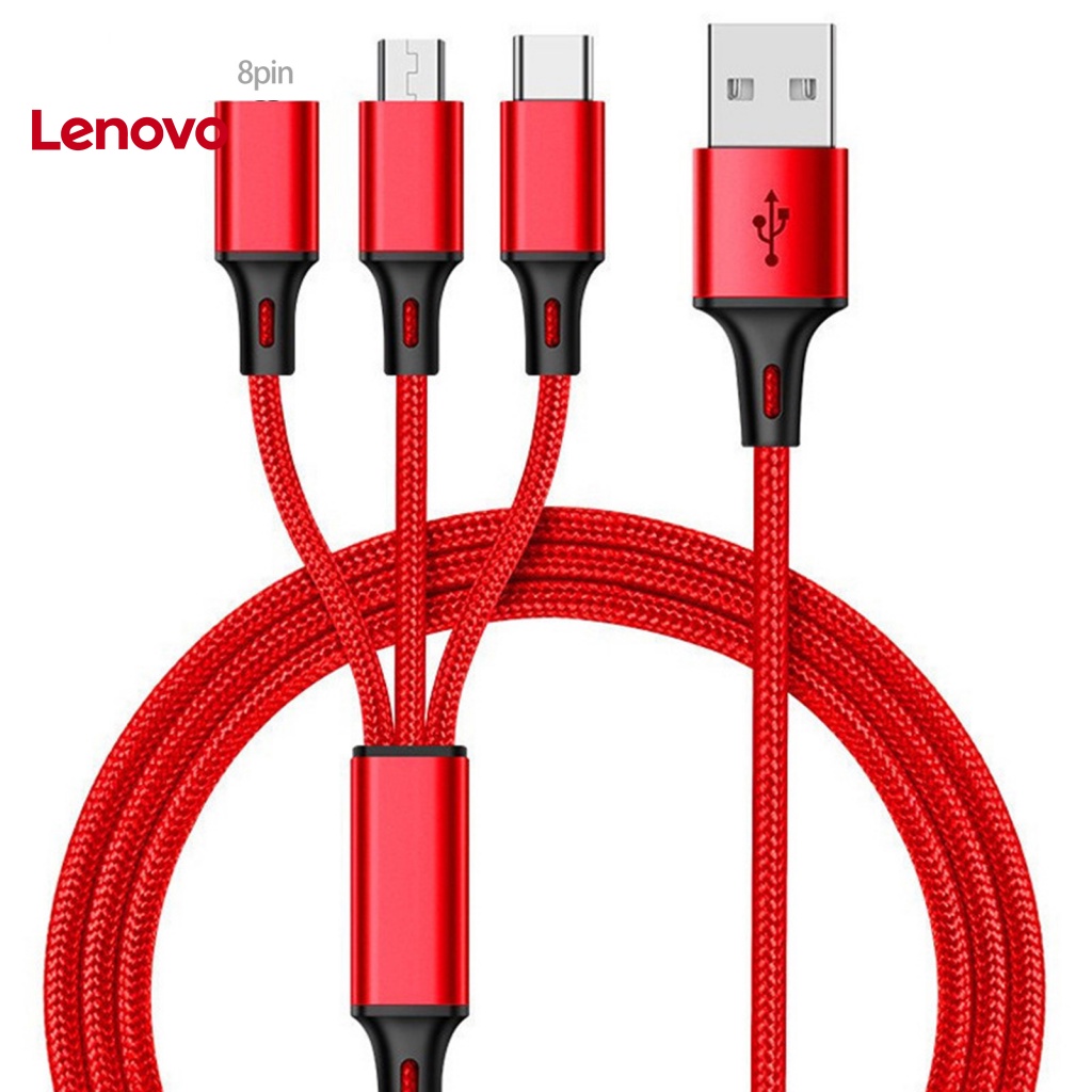 Dây Cáp Sạc Nhanh Type-C Micro USB 8Pin 3 Trong 1 Chống Rối Dành Cho Điện Thoại Android