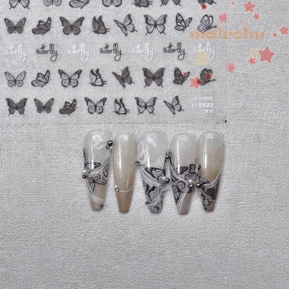 Miếng Dán Trang Trí Móng Tay DIY Hình Bướm Trái Tim Dành Cho Nữ