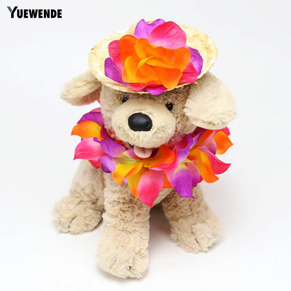 Nón Rơm Nhiều Màu Sắc Không Phai Cho Thú Cưng