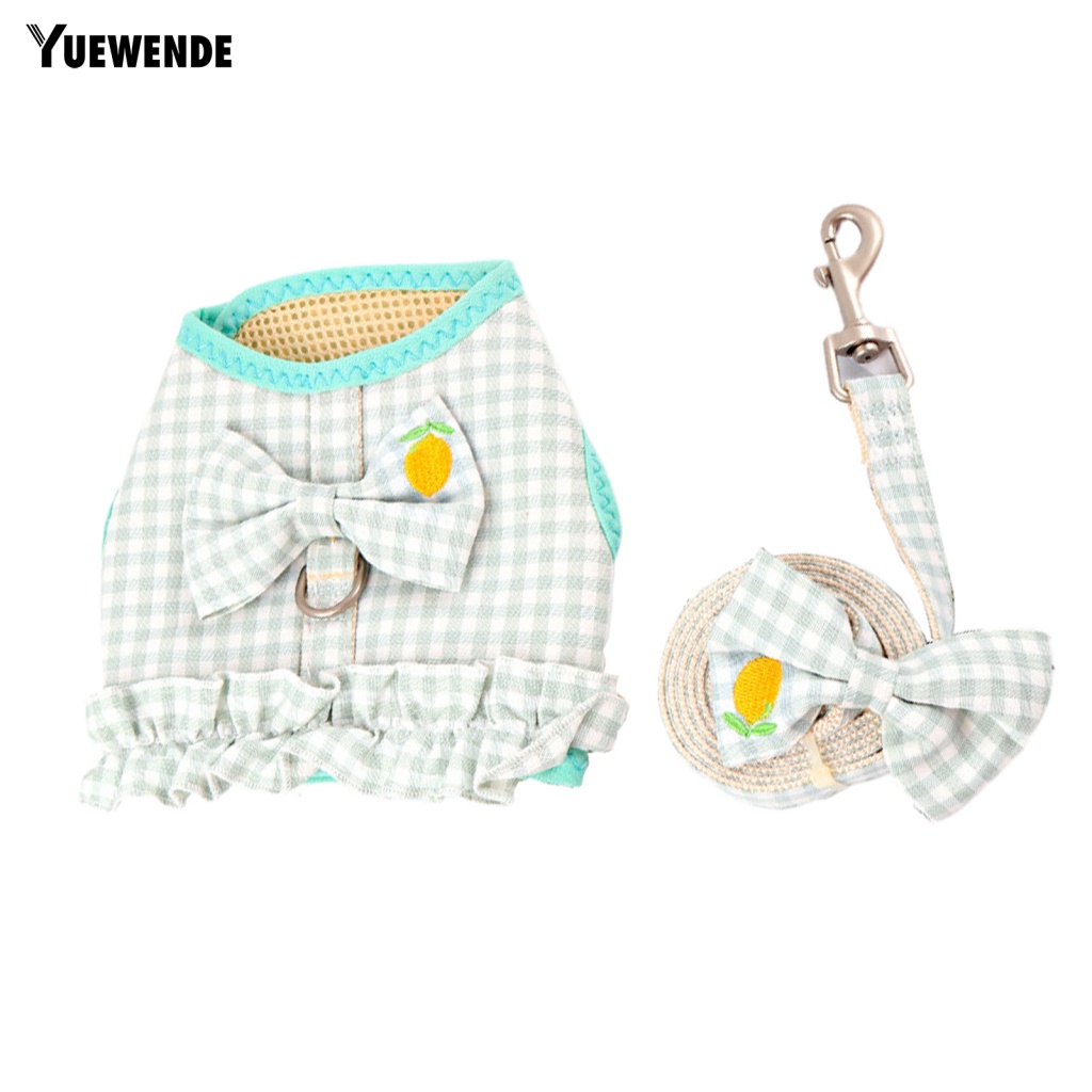 Bộ Áo Vest Và Yếm Dắt Cún Cưng Đi Dạo Họa Tiết Thắt Nơ Ấm Áp Thông Dụng