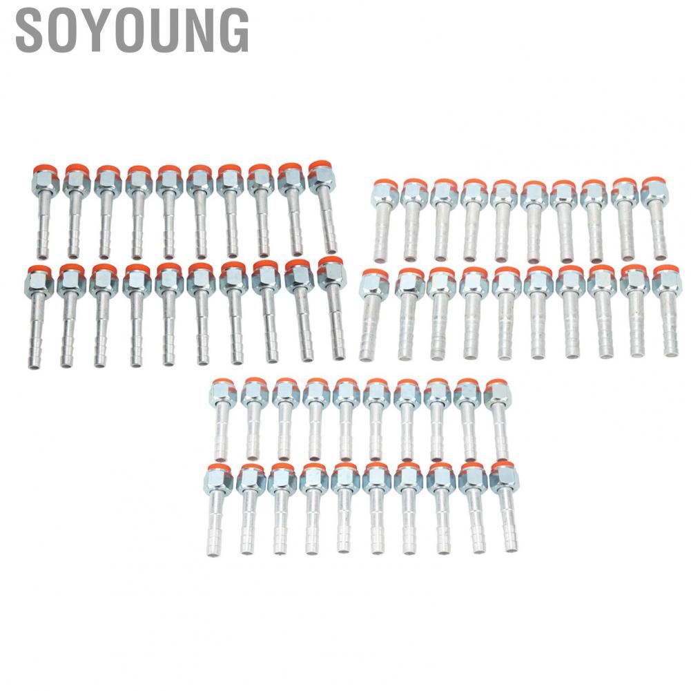 Soyoung Refrigerant Hose Barb Connector  Rugged Structure 20PCS High Strength Rustproof AC Fitting for Engineering Vehicles Cars