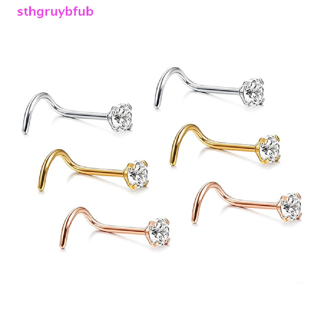 1 Khuyên Mũi Bằng Thép Không Gỉ Đính Pha Lê Thời Trang