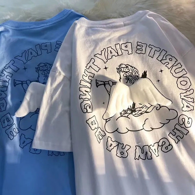 Áo Thun Tay Ngắn Phong Cách Harajuku Thời Trang Mùa Hè Mới 2023