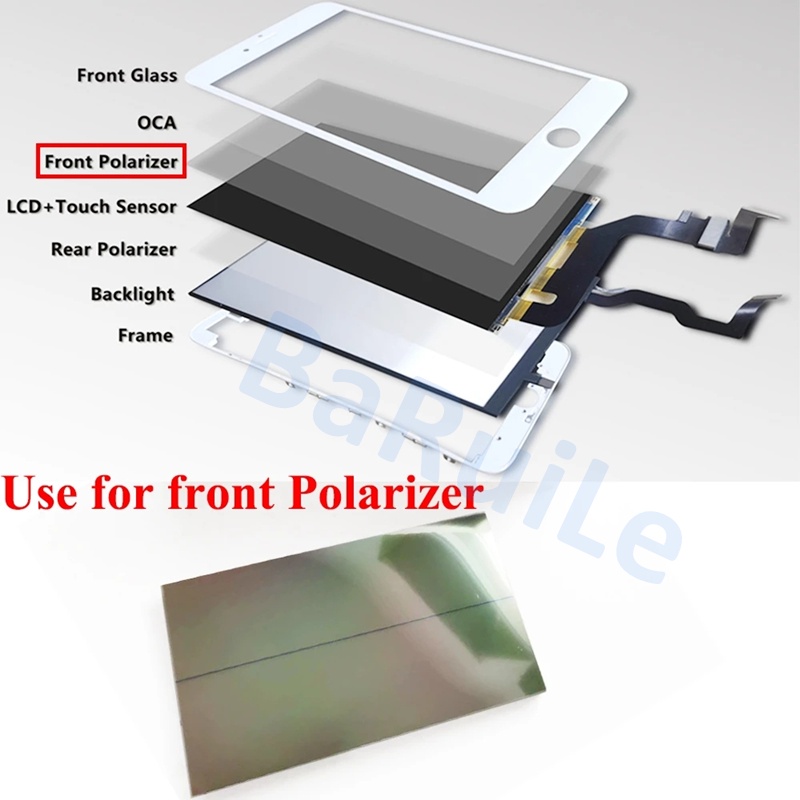 10 Tấm Lọc Phân Cực Màn Hình LCD Cho Iphone 6s 6 7 8 Plus 5S X XR XS 11 12 13 Pro Max