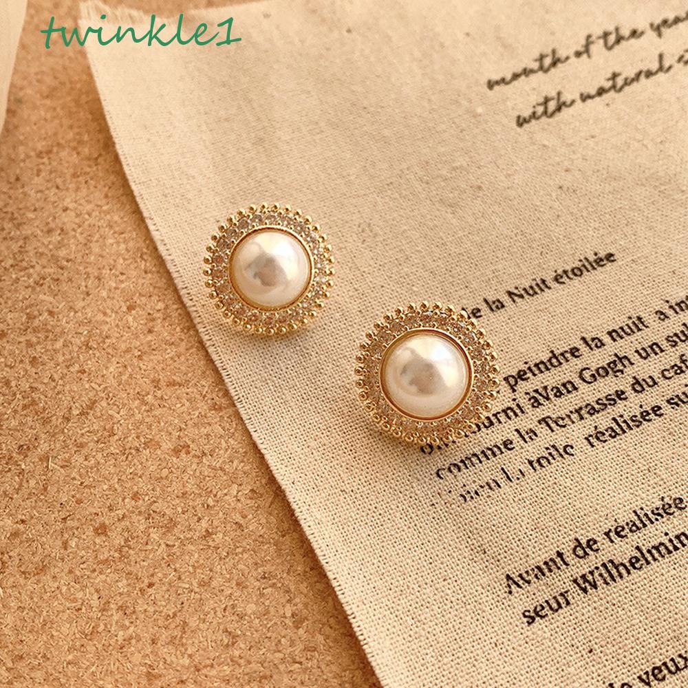 Khuyên Tai Hình Tròn Lấp Lánh Phong Cách Mới