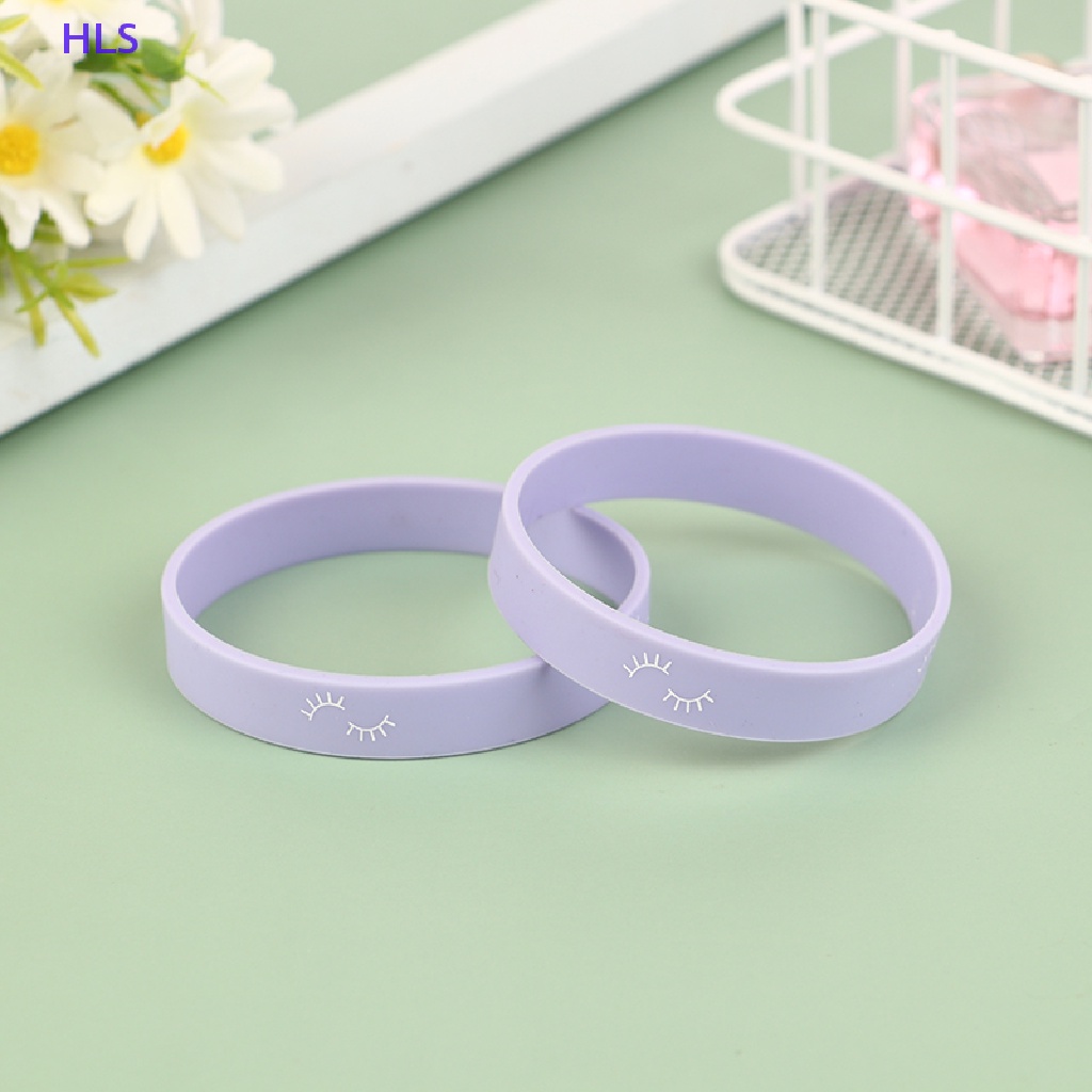 Set 2 Vòng Tay Silicone Co Giãn Gắn Lông Mi Giả