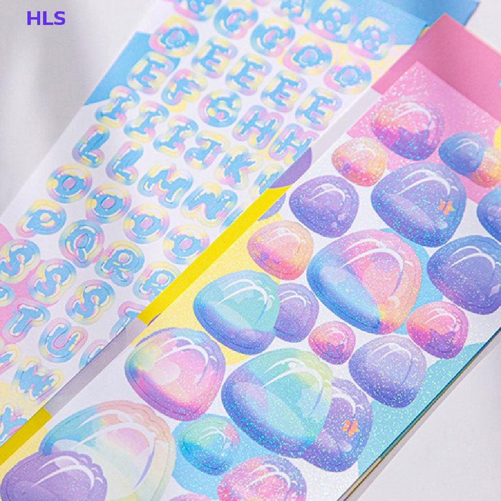 [HLS] Bộ 4 Miếng Dán Chủ Đề Bong Bóng Goo DIY Trang Trí Nhật Ký Điện Thoại Album Ảnh