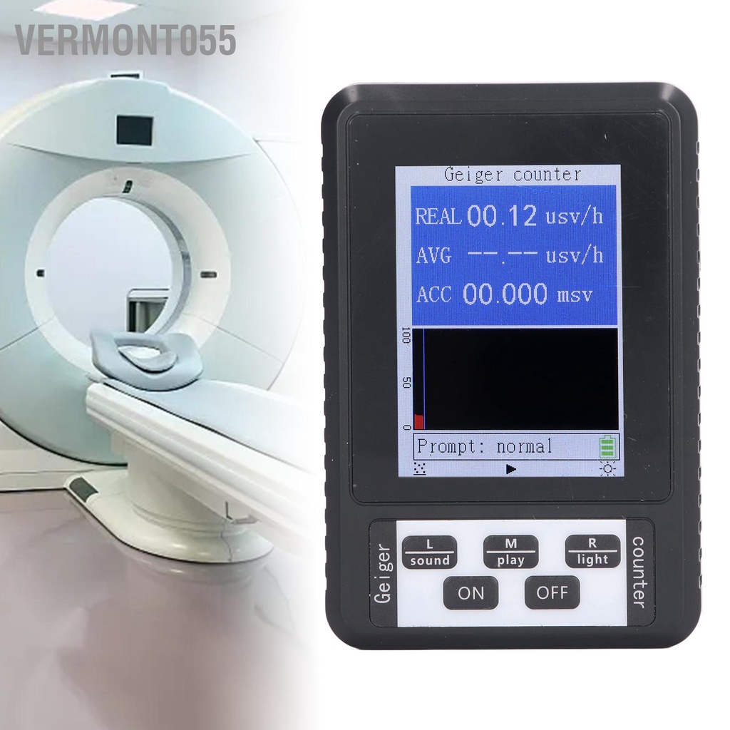 Vermont055 Máy đo bức xạ hạt nhân Geiger Counter theo dõi Beta Gamma X Ray cầm tay