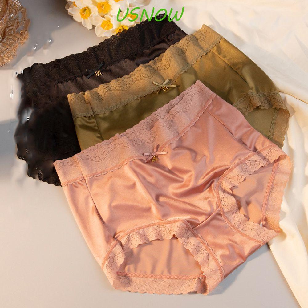 Quần Lót Satin Không Đường May Thoáng Khí Màu Sắc Đất Phong Cách Nhật Bản Cho Nữ