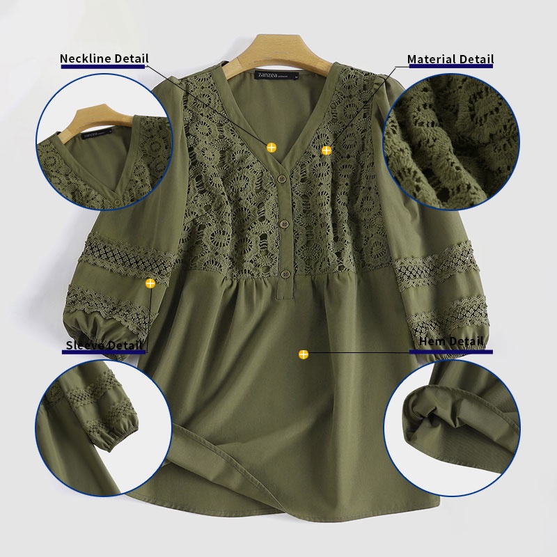 Zanzea Áo Nữ Tay Lửng Cổ Chữ V Thời Trang Quyến Rũ