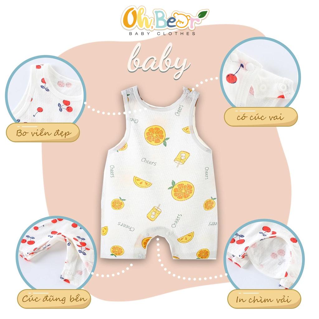 Bộ bodysuit cho bé ba lỗ liền thân vải thông hơi hàng Quảng Châu cho bé trai bé gái mặc hè | OHBear