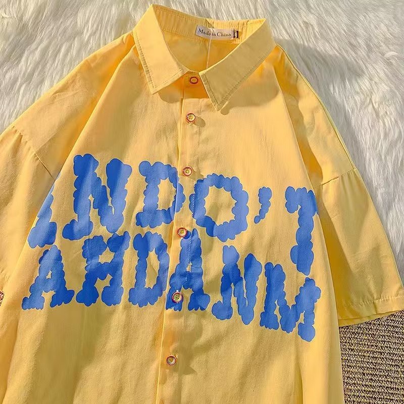 Áo Sơ Mi Ngắn Tay Thêu Họa Tiết Phong Cách Hip Hop Nhật Bản Thời Trang Mùa Hè Hàng Mới Dành Cho Nam