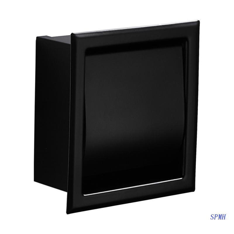 Giá Đỡ Cuộn Giấy Vệ Sinh Gắn Tường Bằng Thép Không Gỉ Màu Đen Tiện Lợi Dành Cho Phòng Tắm