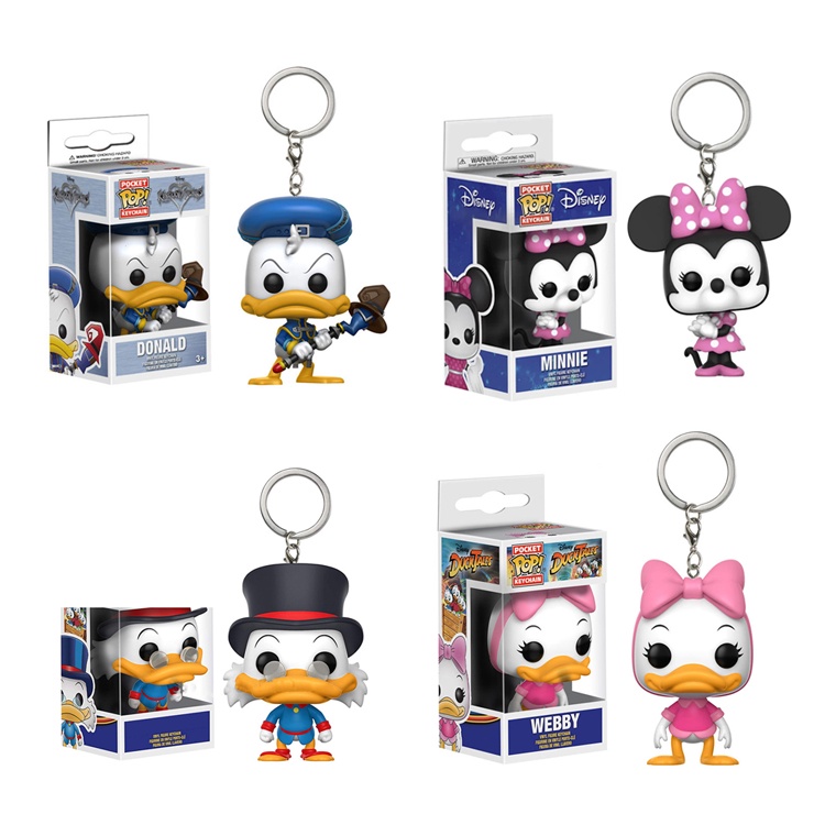 Móc Chìa Khóa Funko POP Hình Búp Bê Disney Donald Webby Bằng PVC