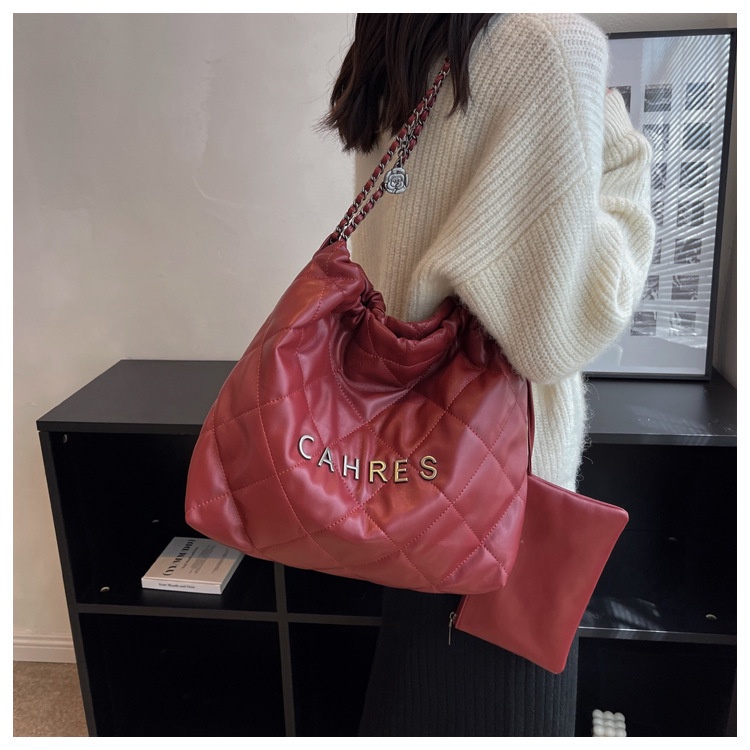 Fanli Túi Xách Đeo Vai Sức Chứa Lớn Mẫu Mới 2023 xiaoxiangfeng lingge Có Dây Xích Đơn Giản Cho Nữ