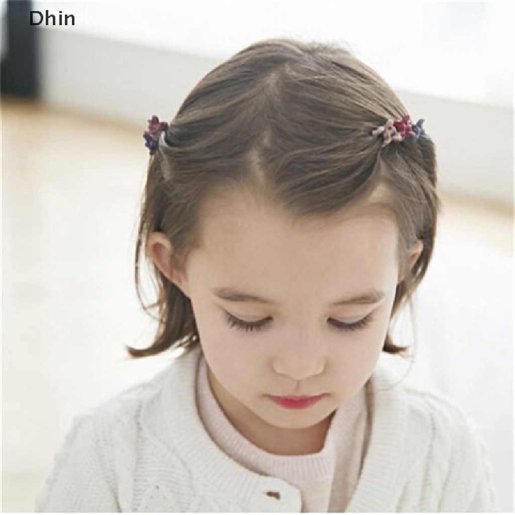 Bộ 50 Kẹp Tóc Nhựa Hình Hoa Mini Dễ Thương Cho Bé Gái