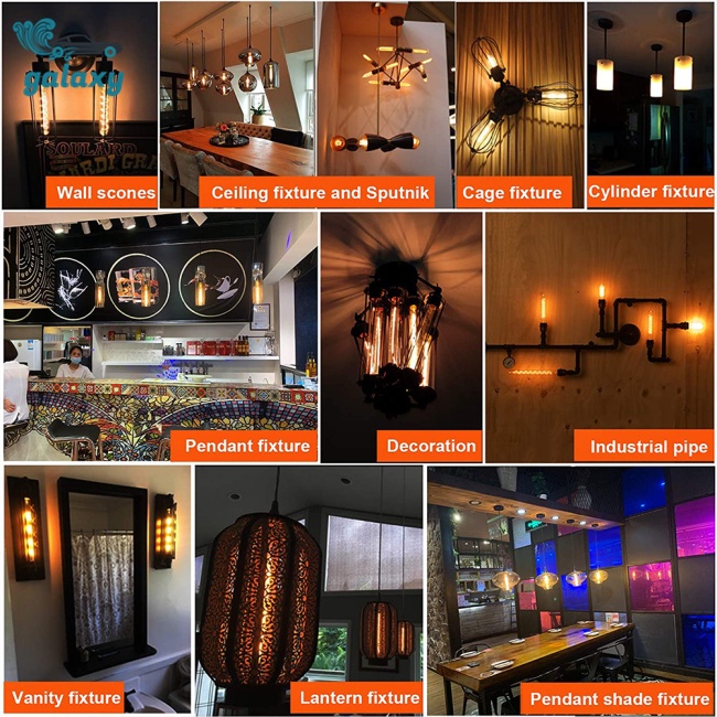 Galaxy Bóng Đèn Dây Tóc E14 Màu Vàng Ấm Áp Phong Cách Retro