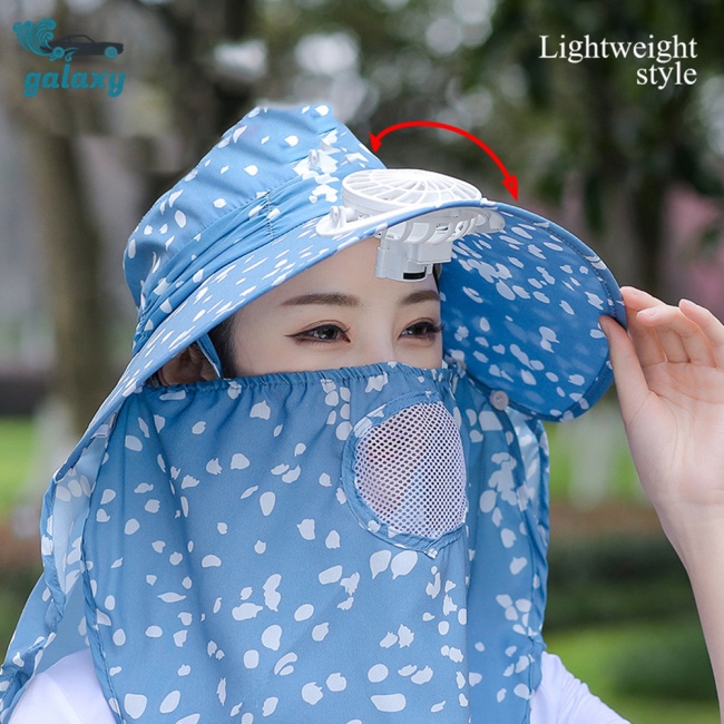Galaxy Nón Tai Bèo Chống Nắng Có Tấm Che Mặt Thoáng Khí Thời Trang Mùa Hè Cho Nữ