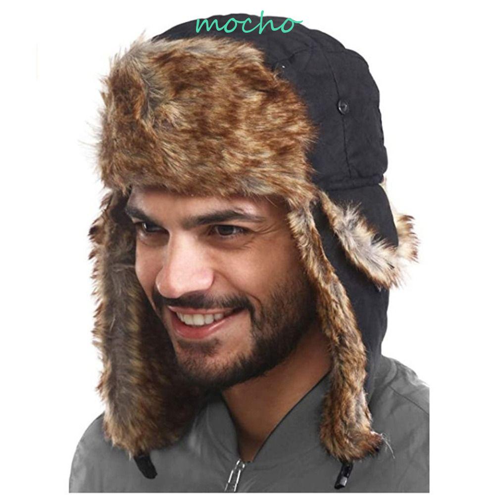 Mocho Nón Bomber Vải Bông Hình Tai Đầu Lâu Bảo Vệ Tai Chống Gió Ngoài Trời Vào Mùa Đông
