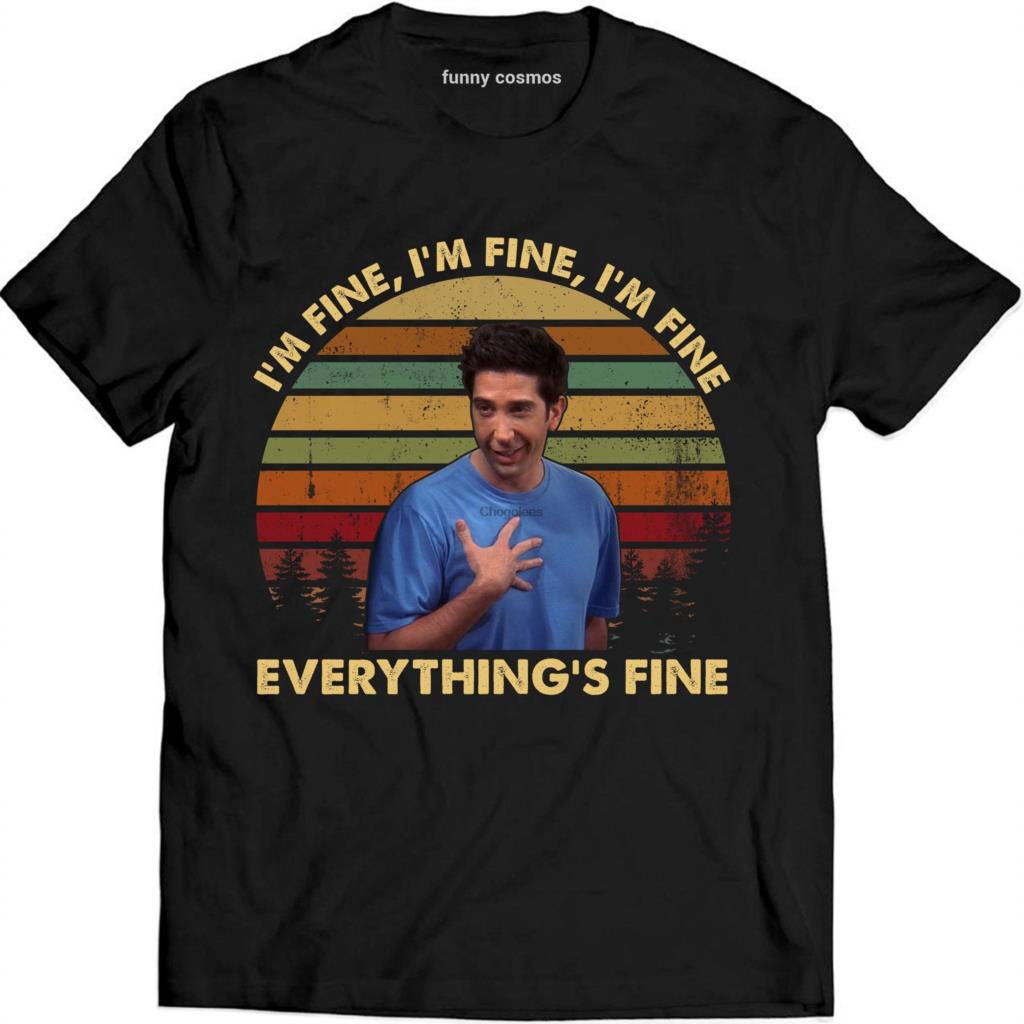 Áo Thun Cặp Đôi In Chữ I 'M Fine Everything' S Fine Vintage