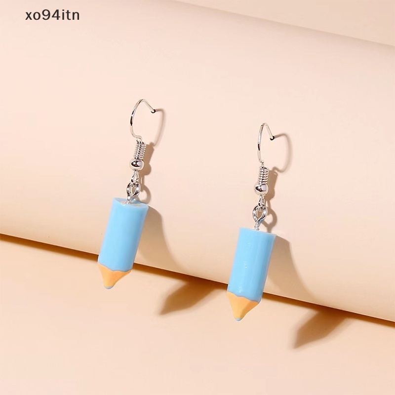 Tn Set 10 Mặt Vòng cổ / Bông Tai DIY Hình Bút Chì Màu Bằng Nhựa Resin Thời Trang