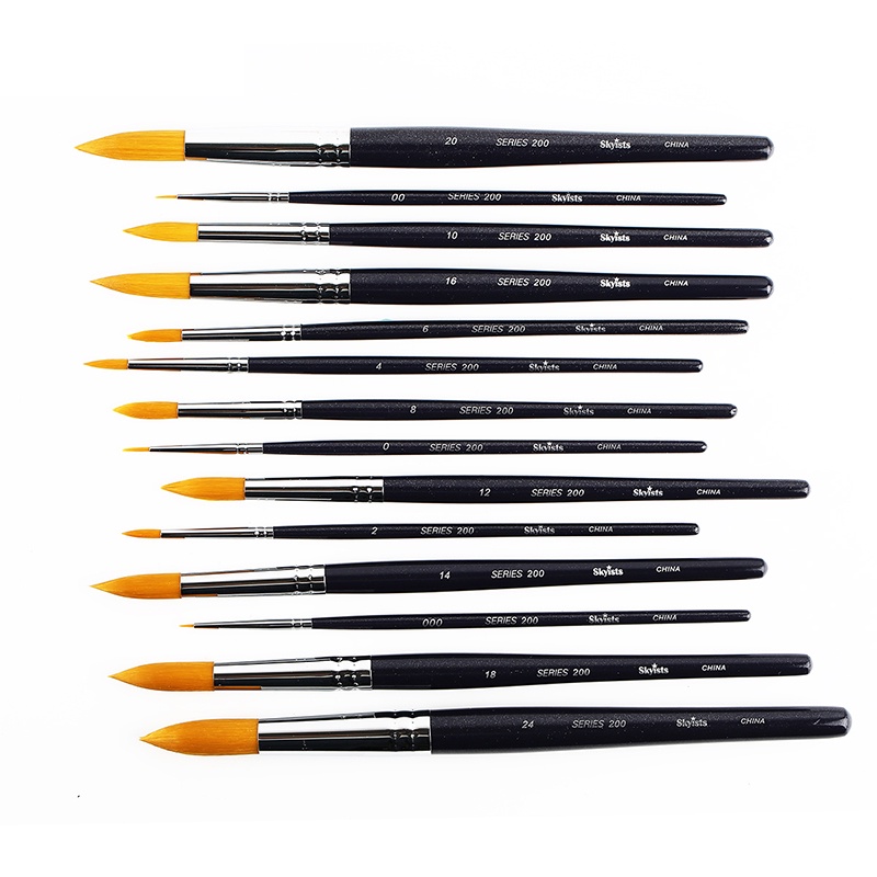 Cọ Vẽ Màu Nước Đầu Phẳng / Tròn Bằng Nylon Dành Cho Trẻ Em Vẽ Tranh DIY