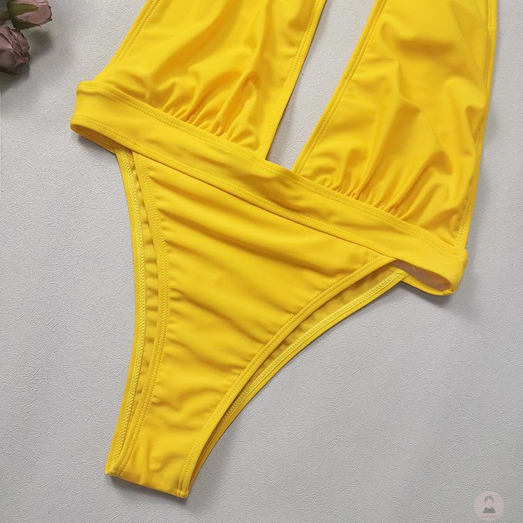 Bộ Bikini Không Tay Phối Dây Xích Kim Loại Thời Trang Mùa Hè Cho Nữ