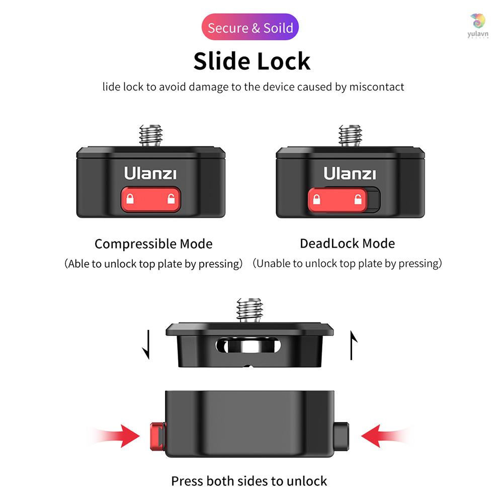 ULANZI Đĩa QR Tháo Lắp Nhanh Với Ốc 1 / 4 Inch Chịu Lực 50kg Cho Máy Ảnh DSLR