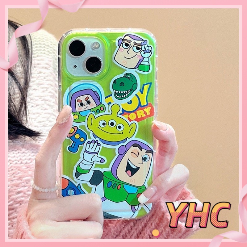 Ốp Lưng iPhone Hoạt hình Strawberry Bear Buzz Lightyear, túi khí giảm chấn, vỏ mềm silica gel chống rơi Cho Iphone 6 / 6S / 6splus / se / 7 / 7plus / 8 / 8plus / X / xs / xsmax / 11 / 12 / 13 / 14 / Plus / pro max-725