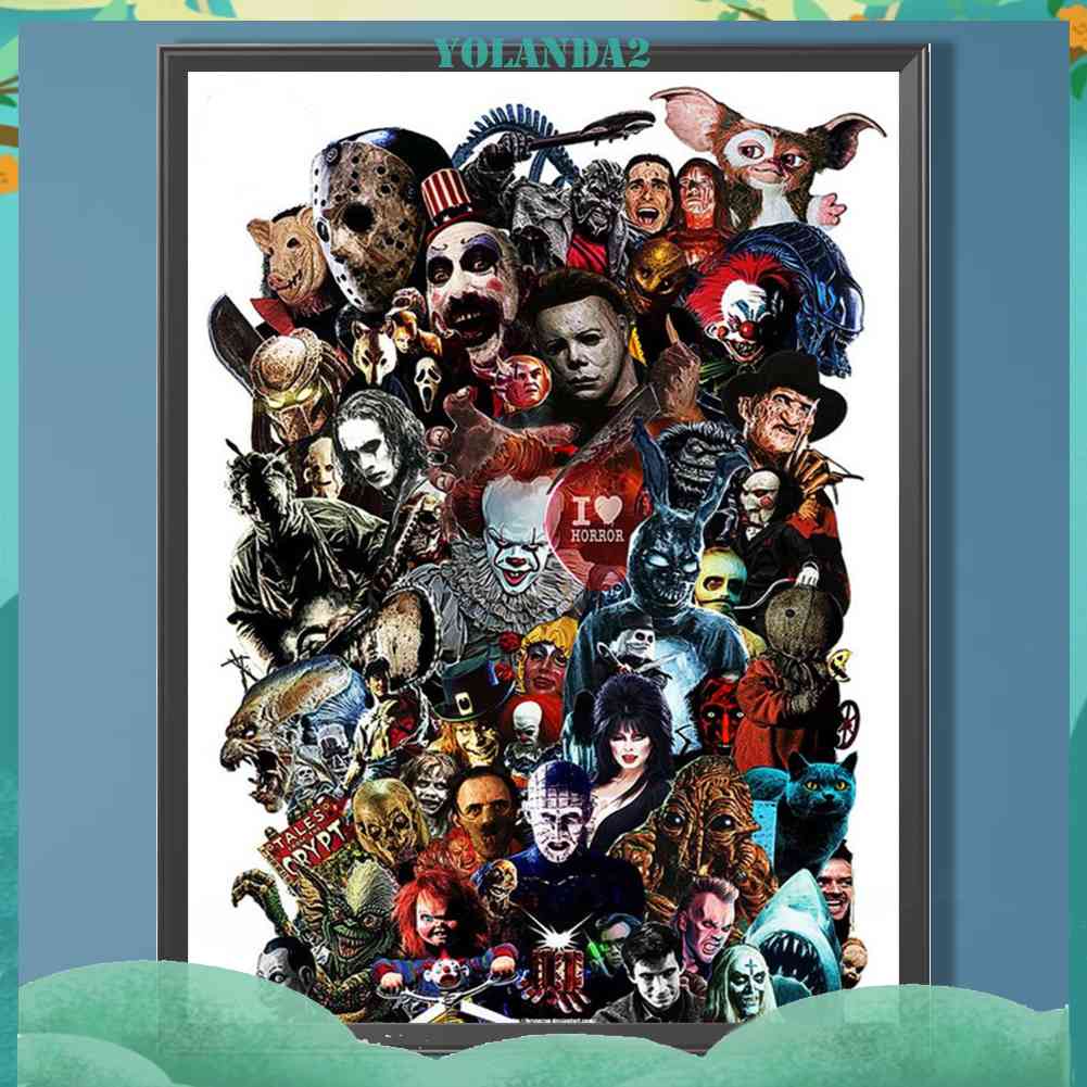 Tranh Đính Đá Kim Cương Toàn Bộ 5D DIY Hình Phim Kinh Dị Trang Trí Nhà Cửa