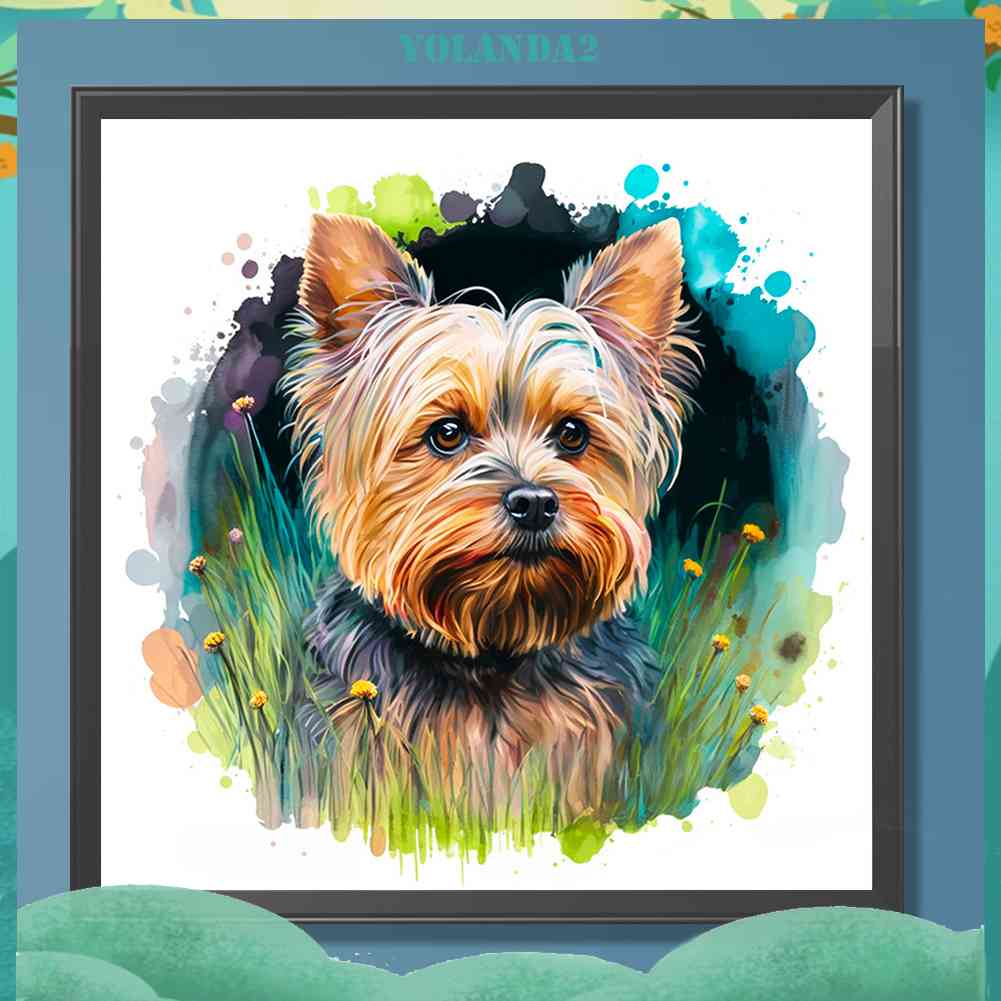 Tranh Đính Đá Kim Cương Toàn Bộ 5D DIY Hình Vẽ Chó Trang Trí Nhà Cửa