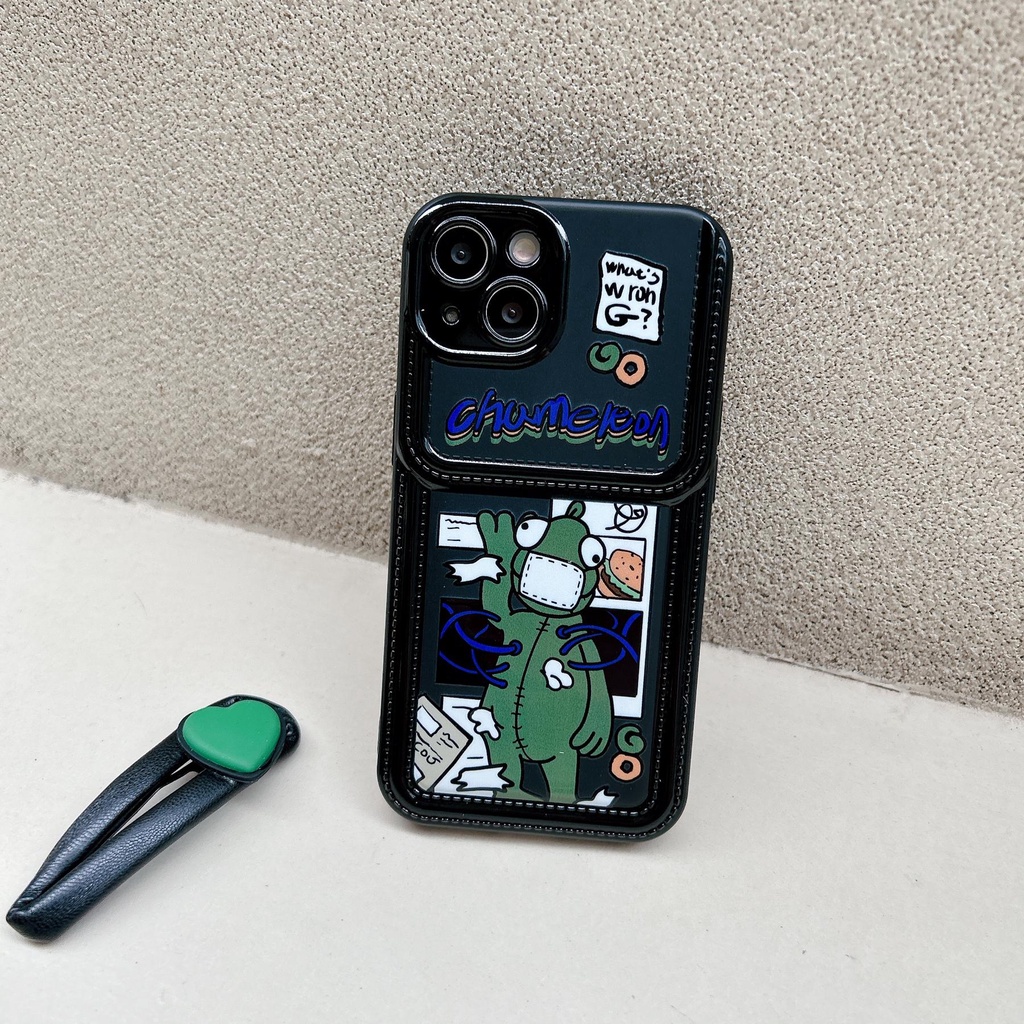 Ốp Điện Thoại TPU Dẻo Đen In Hình Ếch Hoạt Hình Sáng Tạo Cho iPhone11 12 13 14 Pro Max