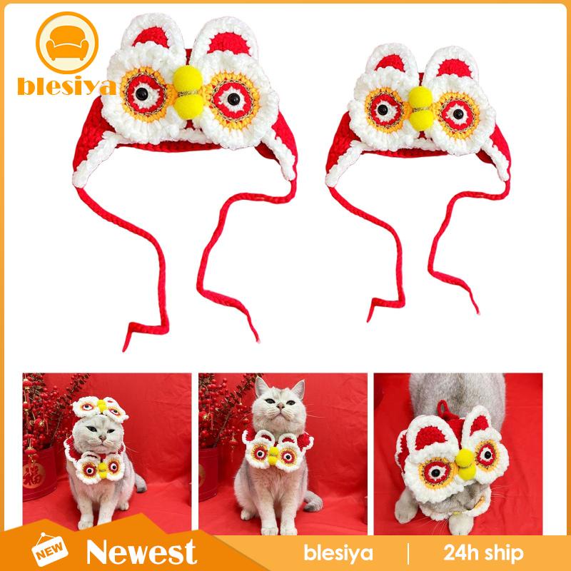 [Blesiya] Mũ Trang Trí Năm Mới Phong Cách Trung Hoa Dành Cho Mèo / Sư Tử / Cún Cưng