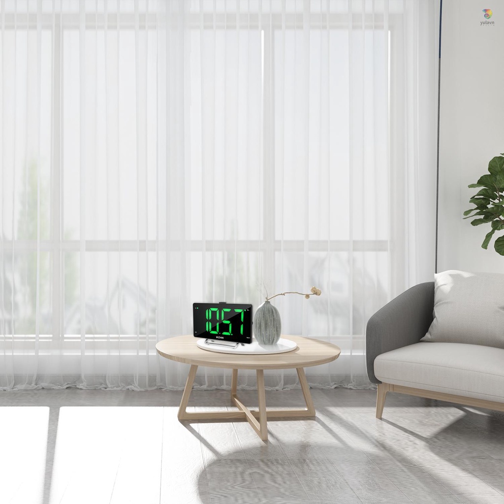 Đồng Hồ Báo Thức Kỹ Thuật Số Tích Hợp Đài FM Màn Hình LED 9-inch 2 Cổng Sạc USB 12 / 24H Có Thể Điều Chỉnh Chế Độ Âm Lượng Tiện Dụng