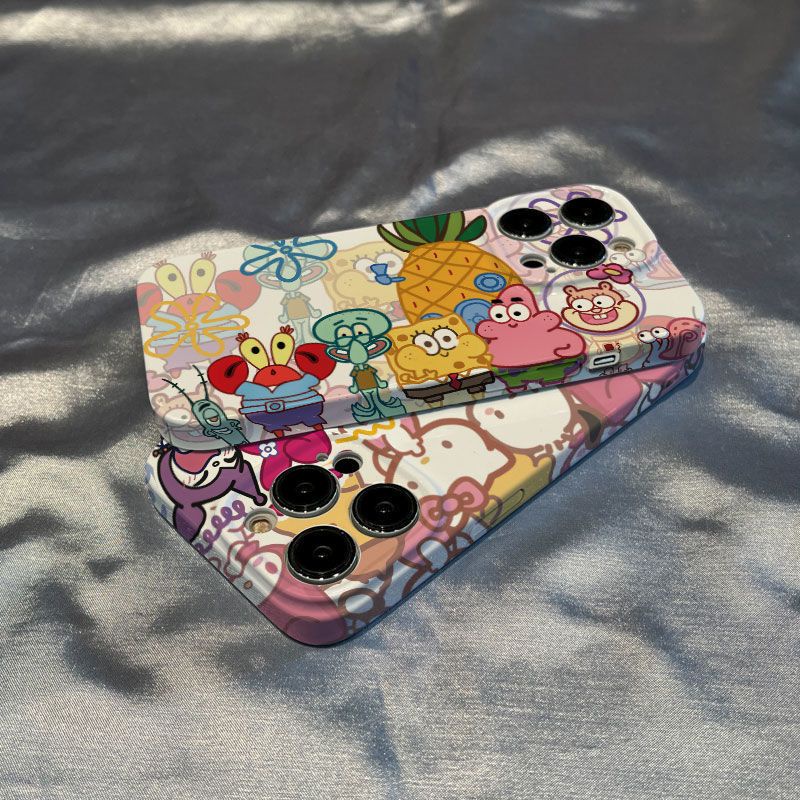 Ốp Điện Thoại Cứng Sơn Hình Spongebob Cho Iphone 11promax 13promax 14 / 12 / 11x / xr 8plus xs max 14promax