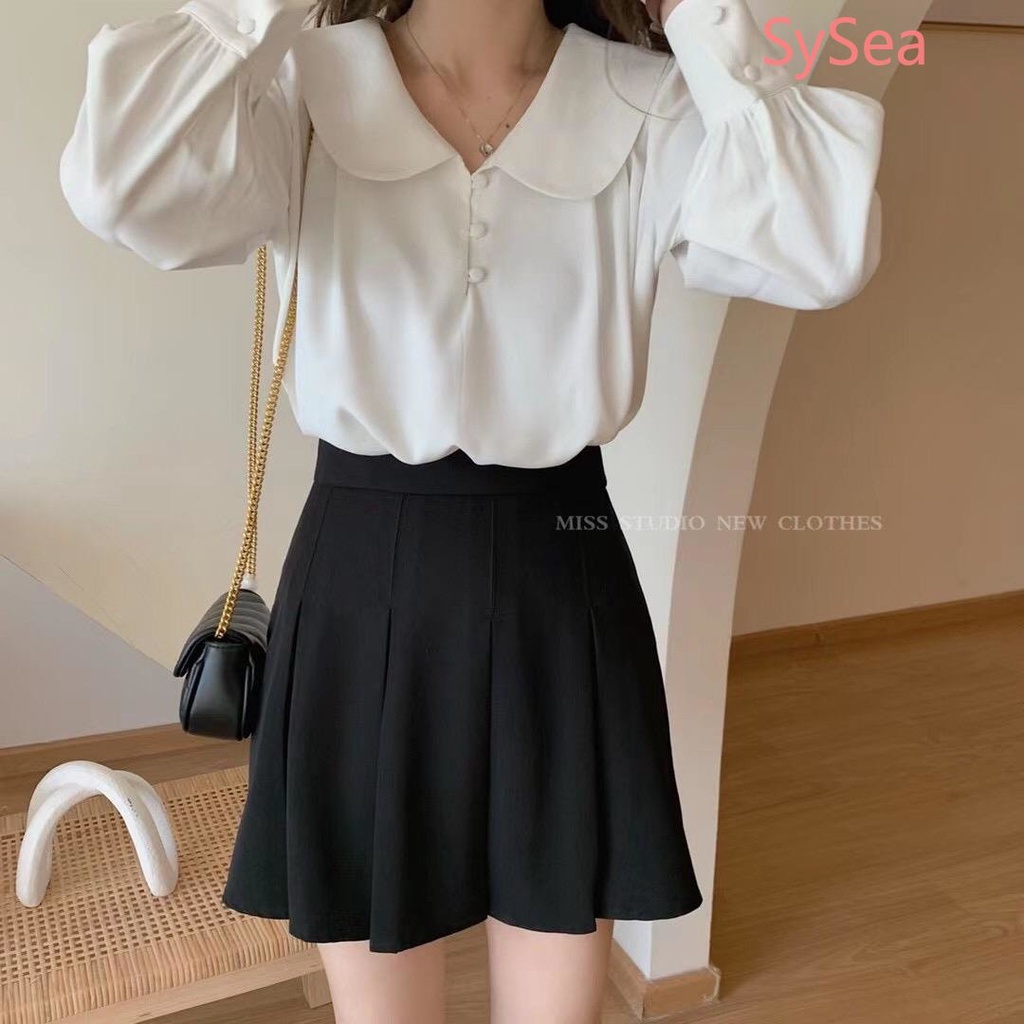 Áo Kiểu Tay Phồng Cổ Búp Bê Phong Cách Retro Pháp Cho Nữ