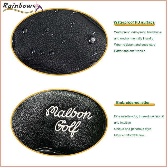 Mũ Đánh Golf Bằng Da Pu Hai Mặt Chống Thấm Nước Thêu Họa Tiết Hoạt Hình