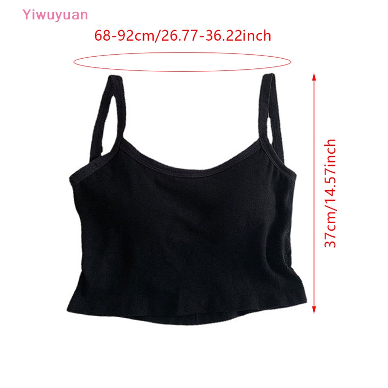 < Yiwuyuan > Áo Croptop Dệt Kim Trễ Vai Có Mút Nâng Ngực Dây Chéo Sau Lưng Gợi Cảm Cho Nữ