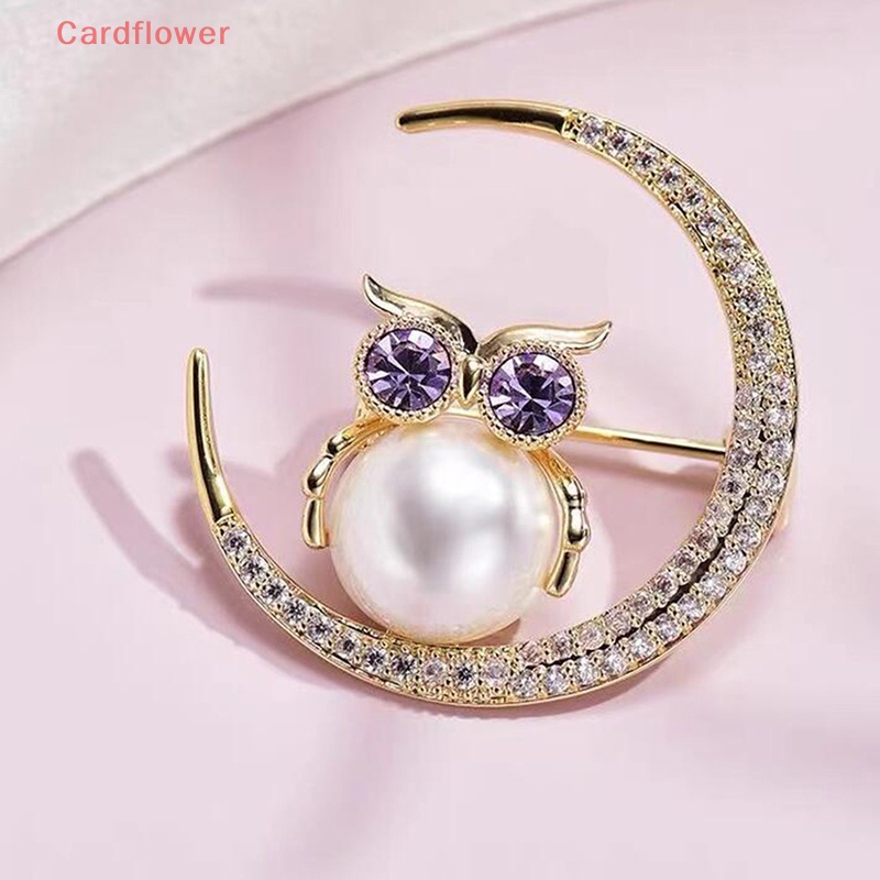 Ghim Cài Áo Hình Cú Mèo Mặt Trăng Nhỏ Xinh Thời Trang Mới