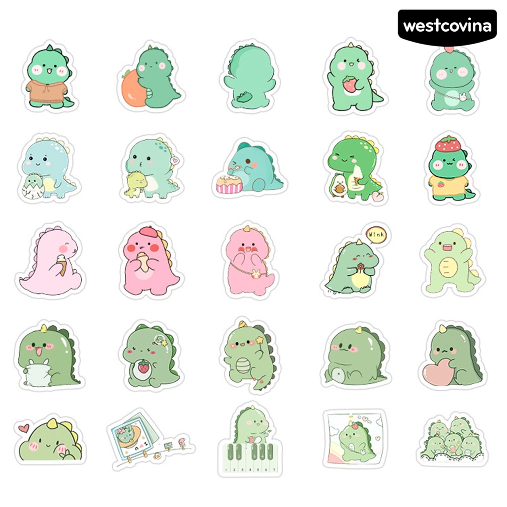 [COD]♪Set 50 Sticker Khủng Long Chống Thấm Nước Dán Trang Trí Thủ Công Cho Bé
