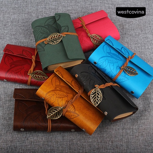 [COD]♪Sổ Tay Bìa Giả Da Họa Tiết Lá Cây Đẹp Mắt Tiện Dụng