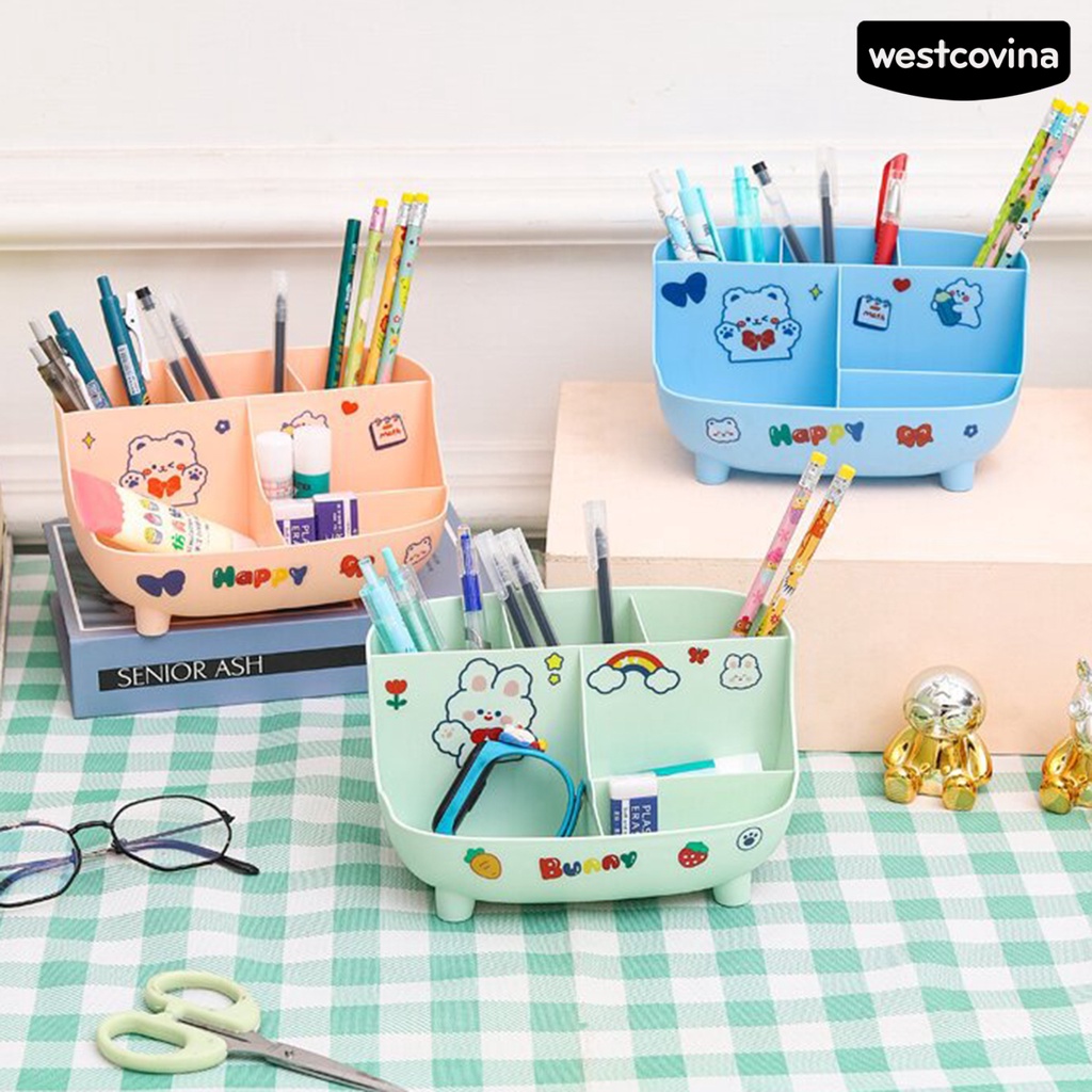 [COD]♪1 Bộ Giá Đỡ Bút 6 Ngăn Chống Nước Chống Bụi Chịu Tải Mạnh