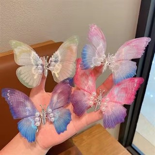 [Princess Kesli]Kẹp Tóc Hình Bướm Màu Gradient Dễ Thương Phong Cách Hàn Quốc Cho Bé Gái(1-10tuổi)