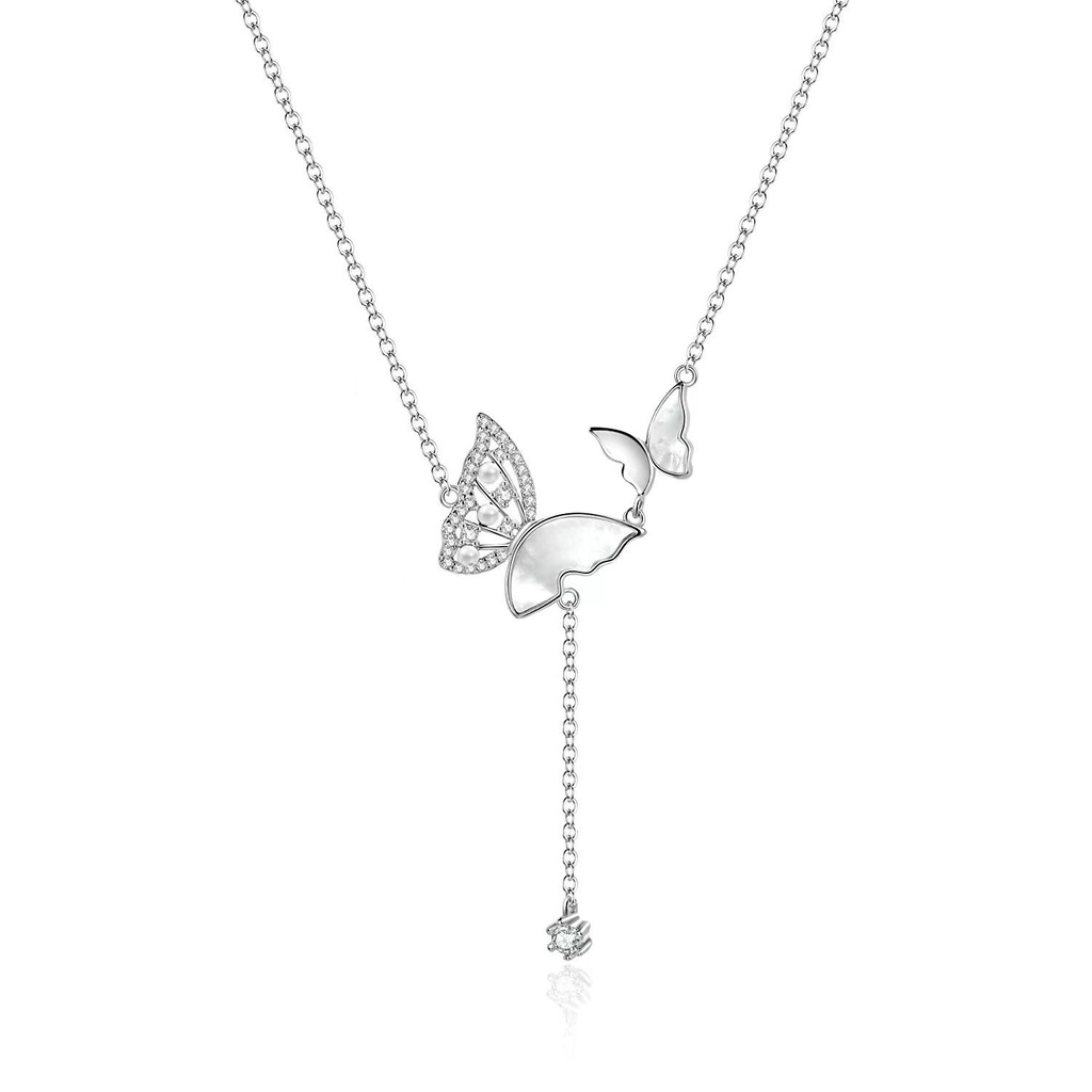 Dây Chuyền Mặt Hình Bướm Ánh Sáng Lấp Lánh Phong Cách Mới 2023