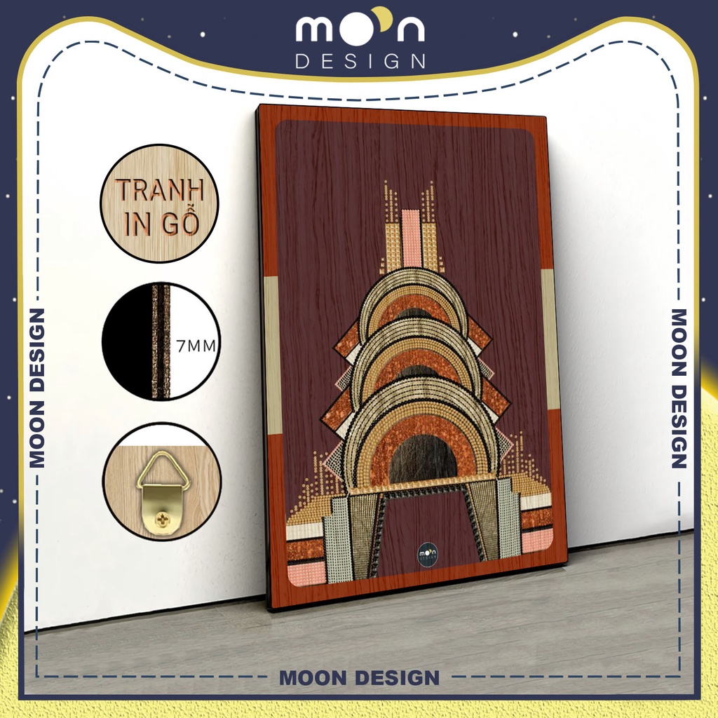 Tranh in gỗ trang trí nội thất Wallpaper Họa tiết Thổ cẩm decor phòng ngủ phòng khách văn phòng