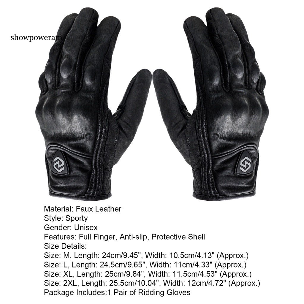 1 Đôi Găng Tay Giả Da Chống Va Chạm Màu Trơn Dùng Khi Đạp Xe